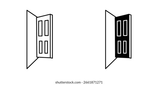  Icono de Vector de la puerta de la casa sobre fondo blanco