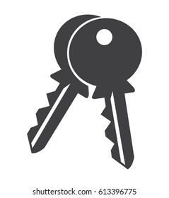 House double key isolated on white background