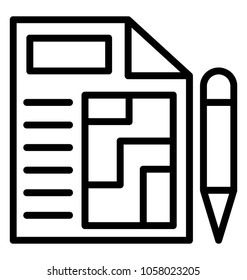 A house draft with pen concept of construction of blueprint
