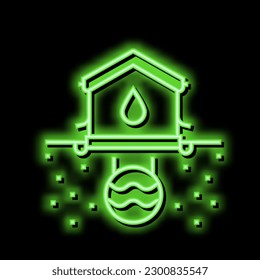 house drainage system neon light sign vector. house drainage system illustration