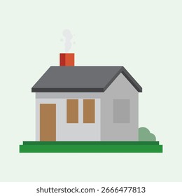 La casa dibuja un hogar simple en Vector con una ilustración de concepto plano para templete en el Vector .