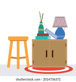 house drawer and chair scene