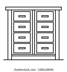 House drawer icon. Outline house drawer vector icon for web design isolated on white background