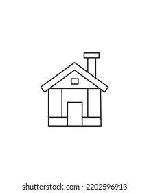 house drawing line art vector isolated on white background.  coloring Page Isolated for Kids. for home decor such as posters, wall art, tote bag, t-shirt print.
