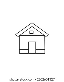 house drawing line art vector isolated on white background.  coloring Page Isolated for Kids. for home decor such as posters, wall art, tote bag, t-shirt print.