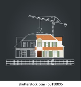 The house drawing - Vector illustration