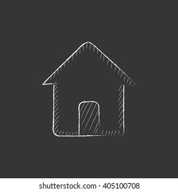 House. Drawn in chalk icon.