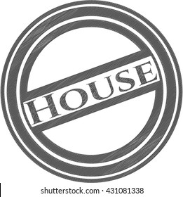 House drawn in pencil