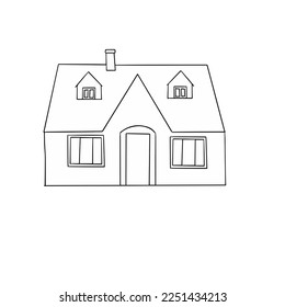 House drawn in vector graphics