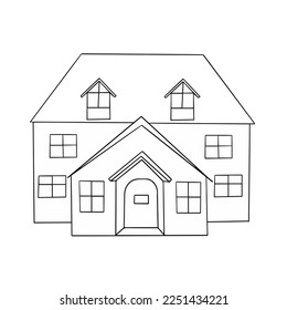 House drawn in vector graphics