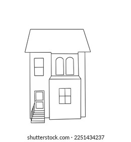 House drawn in vector graphics