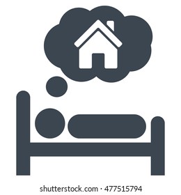 House Dreams icon. Vector style is flat iconic symbol, smooth blue color, white background.