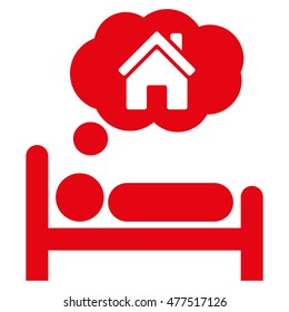 House Dreams icon. Vector style is flat iconic symbol, red color, white background.