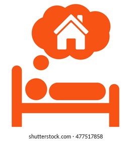 House Dreams icon. Vector style is flat iconic symbol, orange color, white background.
