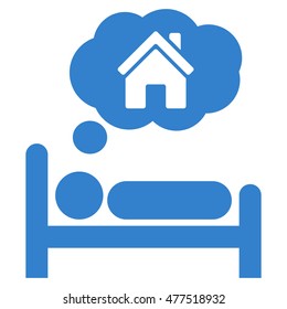 House Dreams icon. Vector style is flat iconic symbol, cobalt color, white background.