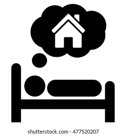 House Dreams icon. Vector style is flat iconic symbol, black color, white background.