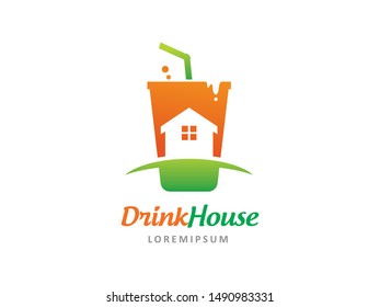 House and Drink logo symbol or icon template