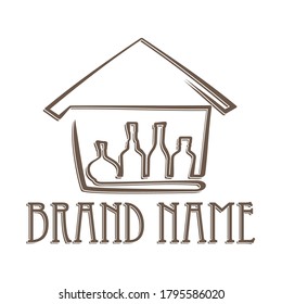 house of drinks logo creative concept