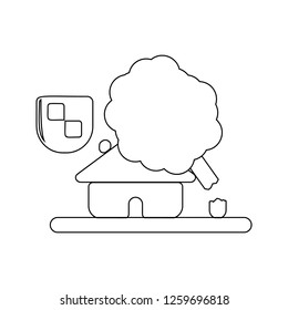 house drop home icon. Element of insurance for mobile concept and web apps icon. Thin line icon for website design and development, app development
