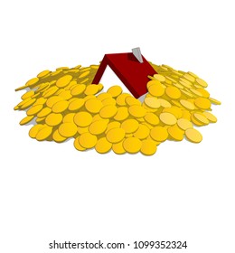 House drowning in debt vector illustration