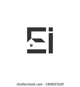 house in the E AND I , logo design inspiration 