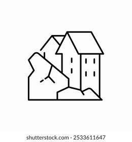 house earthquake icon sign vector