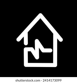 una casa con un icono de ecg