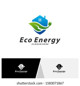 House with Eco Energy Logo Template Design Vector, Emblem, Design Concept, Creative Symbol, Icon