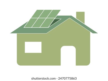 House with ecological green solar panel.