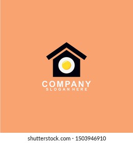 House Of Egg Logo Design. House Of Egg Logo Template. Modern Design. Flat Logo. Vector Illustration