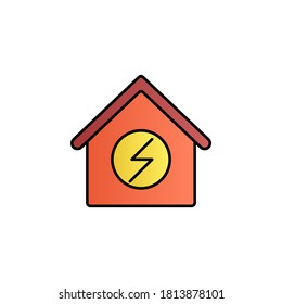 House, electric color gradient vector icon