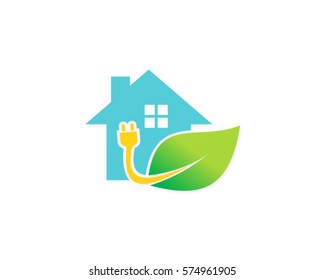 house electric green leaf logo