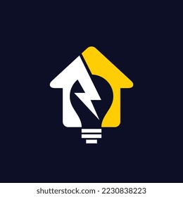 Logo eléctrico de la casa, logotipo eléctrico