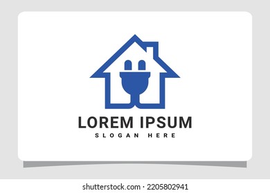 House Electric Plug Logo Template Design Inspiration