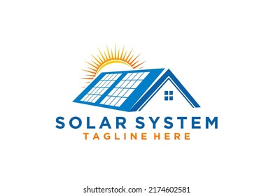 House with electric solar panels solar cells real estate property Eco-friendly roof window