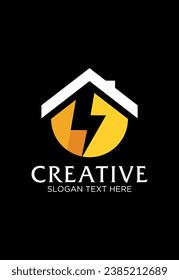  house electric vector logo design