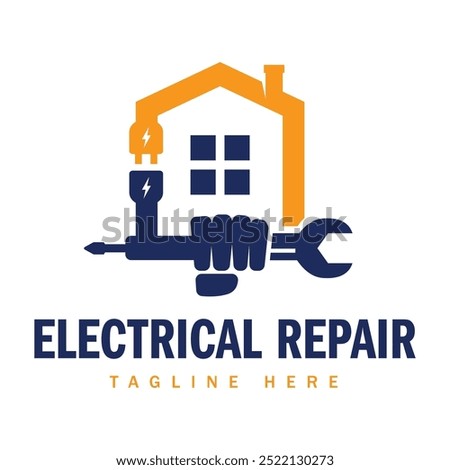 House electrical repair logo template.