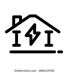 house electricity icon or logo isolated sign symbol vector illustration - high quality black style vector icons
