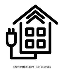 house electricity icon or logo isolated sign symbol vector illustration - high quality black style vector icons
