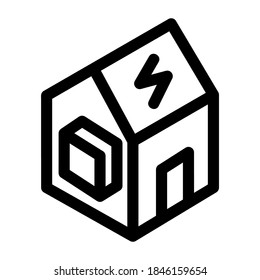 house electricity icon or logo isolated sign symbol vector illustration - high quality black style vector icons
