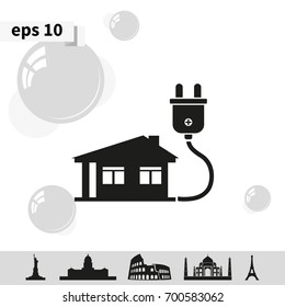 House with electricity plug.