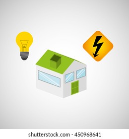 house with electricity power icon, vector illustration
