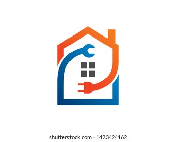 House Electricity and Repair Logo Template, Icon, Symbol