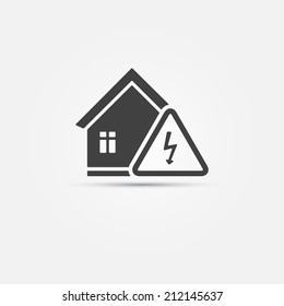 House electricity vector black icon - energy symbol