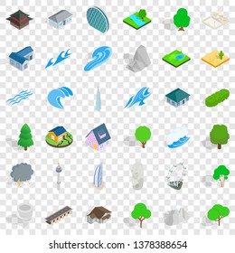 house element icons set. Isometric style of 36 house element vector icons for web for any design