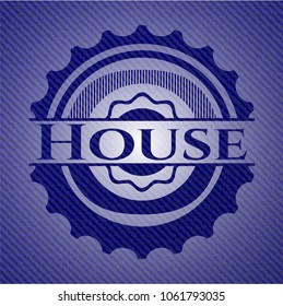 House emblem with denim texture