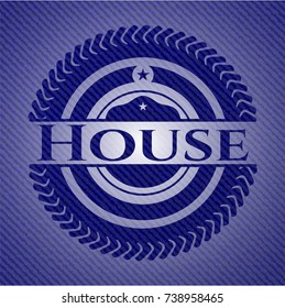 House emblem with jean texture