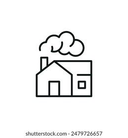 House Emission icon. Simple House Emission icon for social media, app, and web design. Vector illustration.