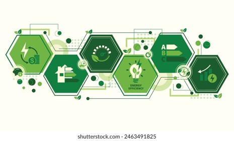 Guardar Eficiencia energética de la vivienda, concepto de clase de calificación de eficiencia energética, renovación ecológica del hogar Casa ecológica de bajo consumo. Construcción verde para el concepto de desarrollo sostenible