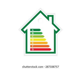 House and energy efficiency label concept